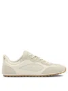 Tory Burch Cream Calf Leather Bos Taurus Low Top Sneakers In White