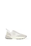 Tory Burch Two-tone Fabric And Suede Good Luck Sneakers In White, Neutro
