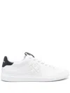 Tory Burch Double T Howell Leather Sneakers In White