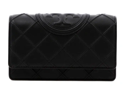 Tory Burch Soft Black Quilted Chain Wallet Handbag