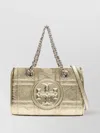 Tory Burch Golden Geometric-pattern Leather Tote Handbag For Women