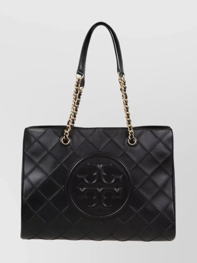 Tory Burch Soft Quilted Chain Tote In Black