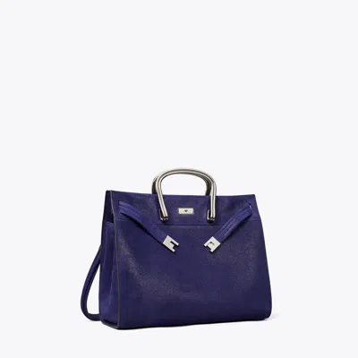 Tory Burch Soft Suede Lee Radziwill Bag In Blue
