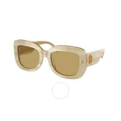 Tory Burch Solid Brown Irregular Ladies Sunglasses Ty7170u 189073 51