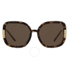 Tory Burch Oversized Square Logo Sunglasses In Brown / Dark / Tortoise