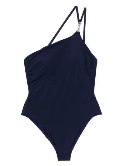 TORY BURCH SOLID CLIP ONE SHOULDER ONE-PIECE