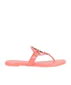 Tory Burch Woman Thong Sandal Coral Size 6.5 Leather In Pink