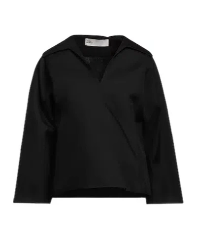 Tory Burch Solid Color Long Sleeve Shirt In Black