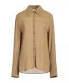 Tory Burch Solid Colour Shirts In Brown