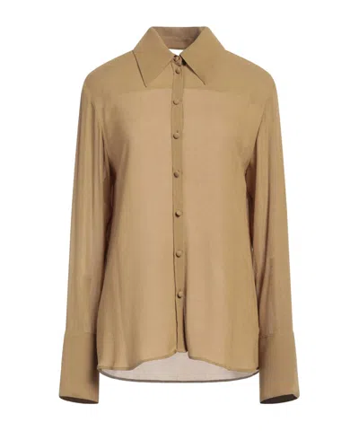 Tory Burch Solid Colour Shirts In Brown