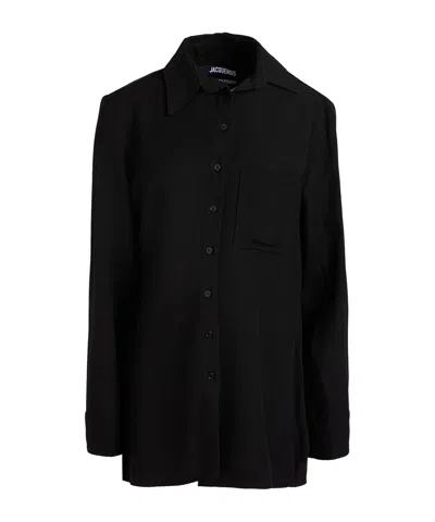 Tory Burch Solid Long-sleeve Blouse In Black