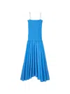 Tory Burch Solid Smocked Dress In Blue