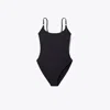 Tory Burch Solid Swimsuit In Black