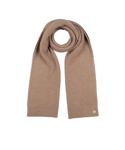 Tory Burch Solid-color Cashmere Scarf In Brown