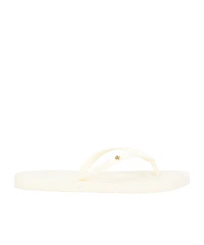 Tory Burch Solid-color Comfy Rubber Slippers In White