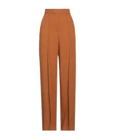 Tory Burch Solid-color High-waisted Wide-leg Pants In Brown