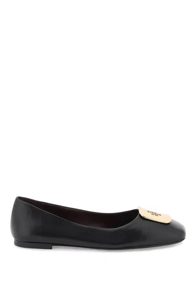 Tory Burch Sophisticated Black Leather Ballet Flats For Women
