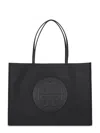 Tory Burch Spacious Black Tote With Embossed Logo And Sturdy Handles In Black
