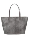 Tory Burch Spacious Geometric Pattern Tote Bag With Structured Silhouette