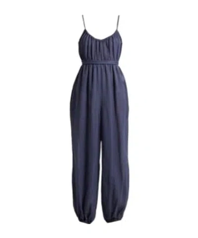 Tory Burch Spaghetti-strap Jumpsuit In Blue