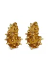 Tory Burch Spiked Wave Earrings In Light Brass/brown