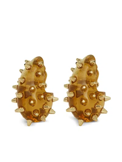 Tory Burch Spiked Wave Earrings In Gold