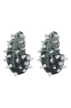Tory Burch Spiked Wave Earrings In Light Silver/gray