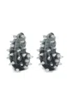 Tory Burch Spiked Wave Earrings In Silver