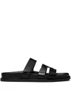 Tory Burch Sport Slide Leather Sandals In Black