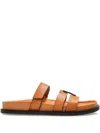 Tory Burch Sport Slide Leather Sandals In Brown