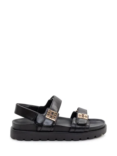 Tory Burch Sporty Sandal With Metallic Logo In Black