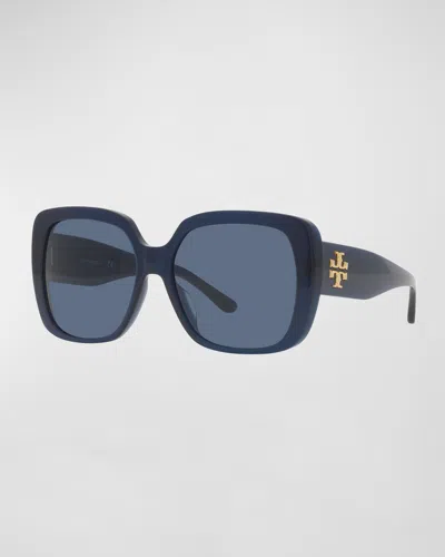 Tory Burch Square Acetate Sunglasses In Blue