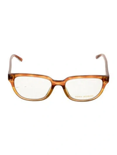 Pre-owned Tory Burch Square Eyeglasses In Brown