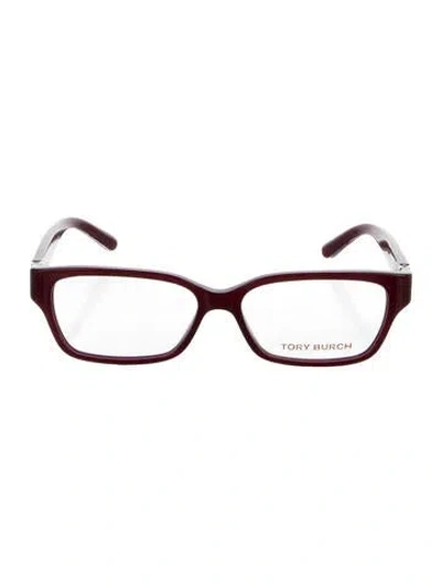 Pre-owned Tory Burch Square Eyeglasses In Burgundy