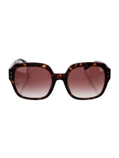 Pre-owned Tory Burch Square Gradient Sunglasses In Brown