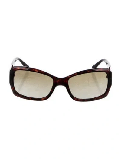 Pre-owned Tory Burch Square Gradient Sunglasses In Brown