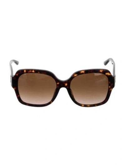 Pre-owned Tory Burch Square Gradient Sunglasses In Brown