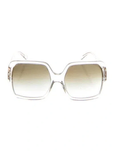 Pre-owned Tory Burch Square Gradient Sunglasses In Transparent
