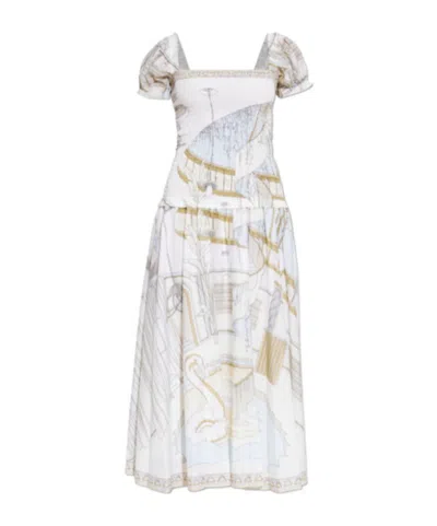 Tory Burch Square Neck Dress In Multi