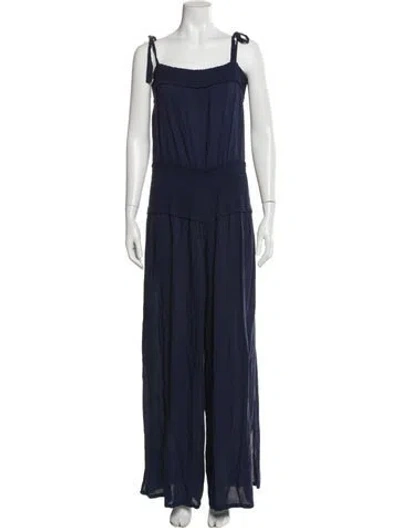 Pre-owned Tory Burch Square Neckline Jumpsuit In Blue
