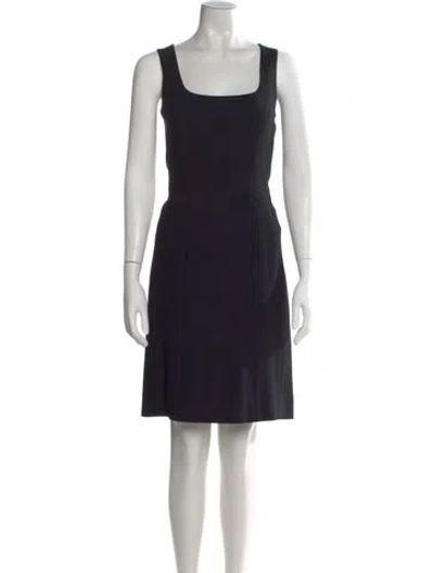 Pre-owned Tory Burch Square Neckline Knee-length Dress In Black