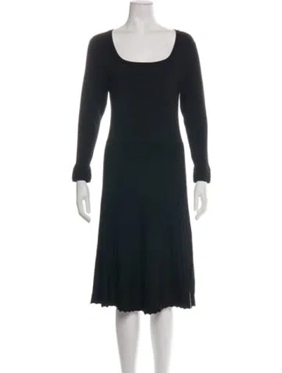 Pre-owned Tory Burch Square Neckline Knee-length Dress In Black