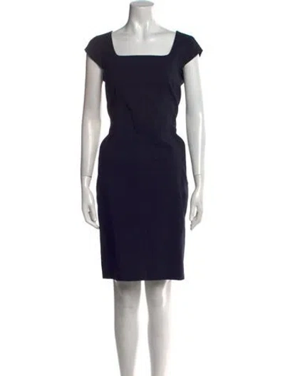 Pre-owned Tory Burch Square Neckline Knee-length Dress In Blue
