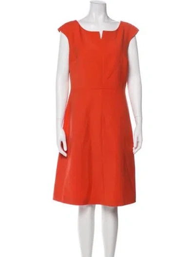 Pre-owned Tory Burch Square Neckline Knee-length Dress In Orange