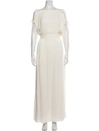 Pre-owned Tory Burch Square Neckline Long Dress W/ Tags In Blue
