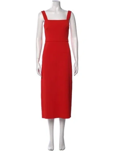 Pre-owned Tory Burch Square Neckline Long Dress W/ Tags In Red