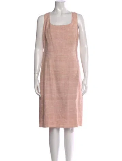Pre-owned Tory Burch Square Neckline Midi Length Dress In Pink