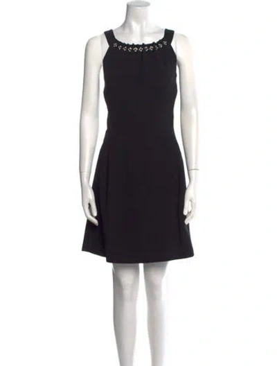 Pre-owned Tory Burch Square Neckline Mini Dress In Black