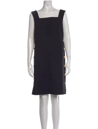 Pre-owned Tory Burch Square Neckline Mini Dress In Black