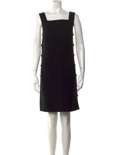 Pre-owned Tory Burch Square Neckline Mini Dress In Black